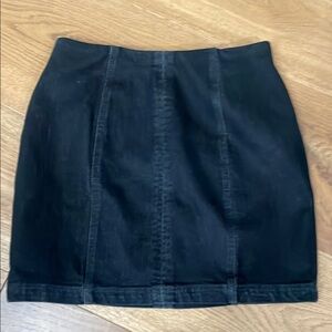 Wild Honey Small Black Denim A line Flattering Mini Skirt
